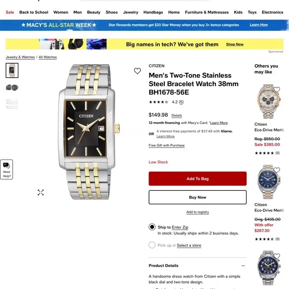 Citizen Quartz Stainless Classic Two-tone Watch - Picture 6 of 6